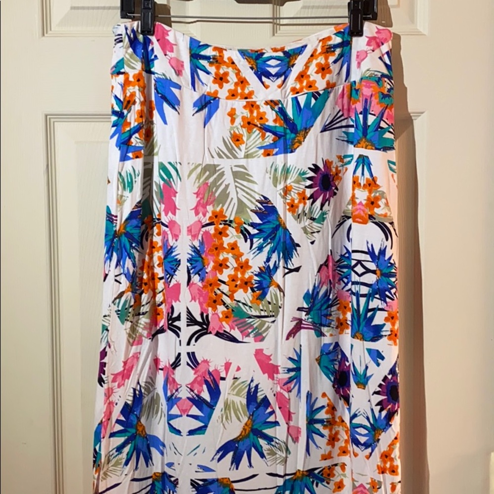 White Floral Maxi Skirt